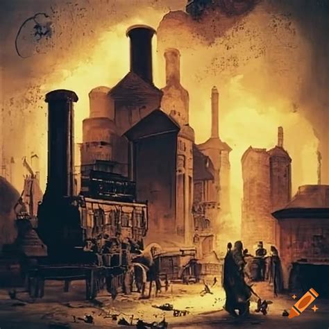 Depiction of the industrial revolution on Craiyon