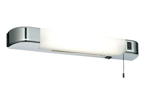 Saxby Glint bathroom LED shaver light mirror wall light pull cord ...