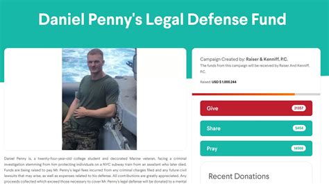 Daniel Penny's defense fund passes $1M in Jordan Neely charge