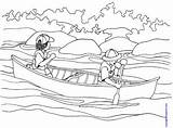 Canoe Coloring Page — KinderArt sketch template
