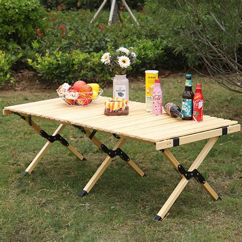 Camping Folding Wood Table Portable Foldable Outdoor Picnic | Etsy