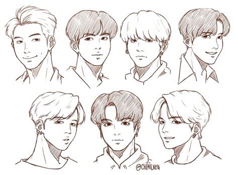 NA RI on Twitter: "it's that draw bts from memory challenge 👌… " Kpop Drawings, Anime Drawings ...