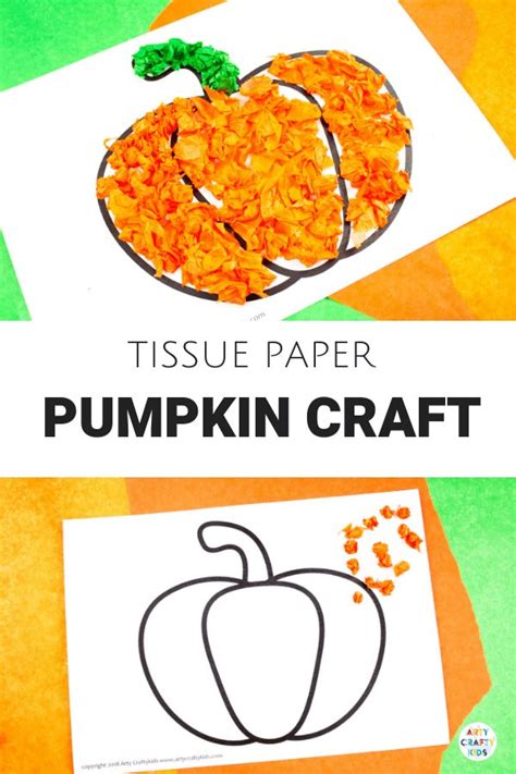 Tissue Paper Pumpkin Craft - Arty Crafty Kids