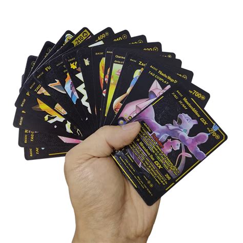 27-55pcs-Black-Pokemon-Cards-Gold-Silver-Vmax-GX-Energy-Card-Charizard-Pikachu-Rare-Collection ...