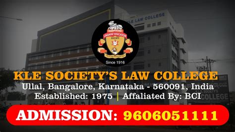 KLE Society's Law College Admission Bangalore Karnataka, BA &BBA LLB LLM Law Course Direct ...