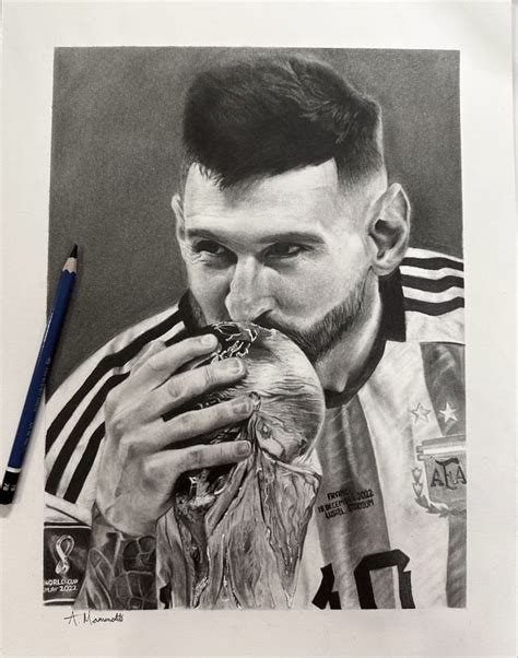 LIONEL MESSI Graphite Drawing in 2023 | Graphite drawings, Messi ...