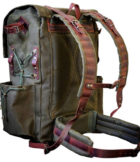 Hiking Canvas Flap Hiking Backpack Hiking Bag Leather and Canvas ...