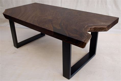 Buy Hand Crafted Walnut Coffee Table With Steel Base, made to order from WITNESS TREE STUDIOS ...