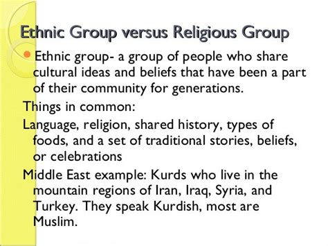 Ethnic group versus religious group