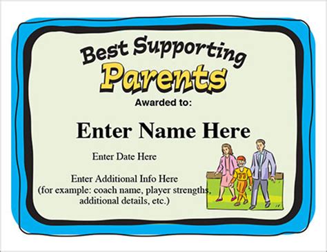 Parent Appreciation Award Certificate