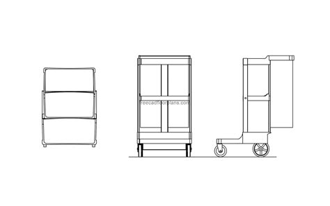 Janitor Cleaning Cart, Autocad Block - Free Cad Floor Plans