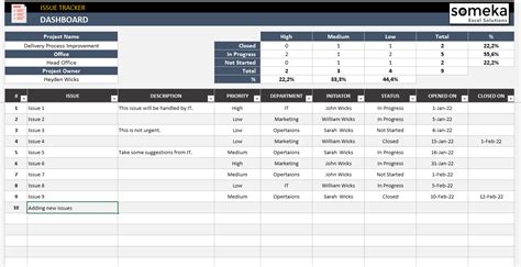 Open Issue Tracker Excel Template