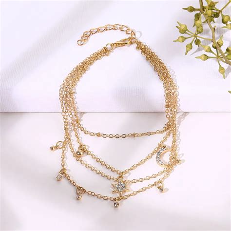 Gold Ankle Chains Female Simple Crystal Anklets – Gofaer Finds store!