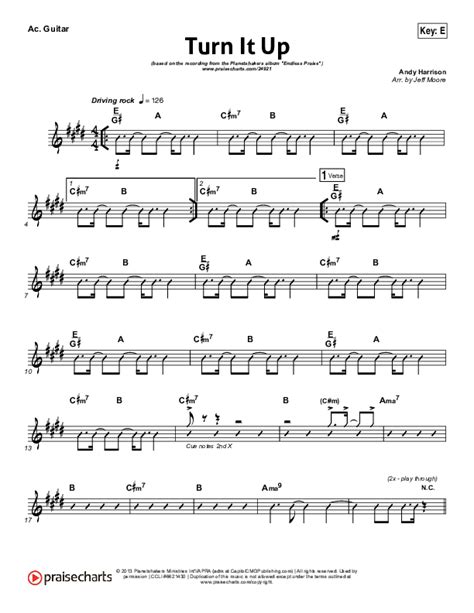 Turn It Up Acoustic Guitar Sheet Music PDF (Planetshakers) - PraiseCharts