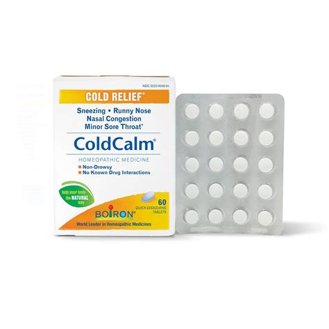 Boiron Cold Calm Homeopathic Medicine for Cold Relief, 60 Tablets - Walmart.com - Walmart.com