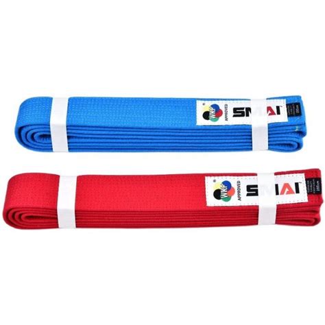 WKF APPROVED BELT 2020-23 SMAI Kata Karategi Belts Red Blue Colors Karate Belts Are Used By ...