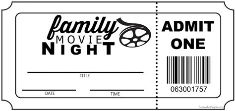 Family Movie Night Invitation+Tickets | Family movie night printables, Movie night invitations ...