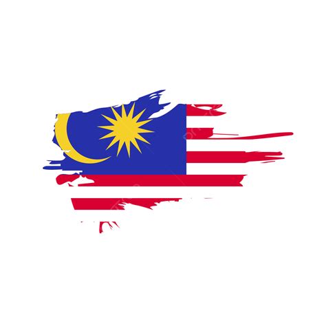 Malaysia Flag Brush Stroke Clipart Design, Flag Clipart, Brush Clipart, Malaysia Flag Brush PNG ...