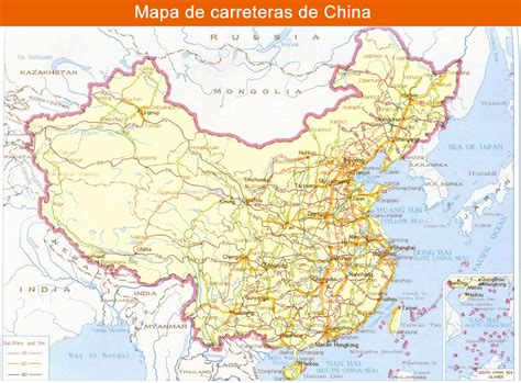 Mapa de carreteras de China，Carreteras de China, Mapa de las autopistas de China