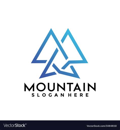 Mountain peak logo design Royalty Free Vector Image