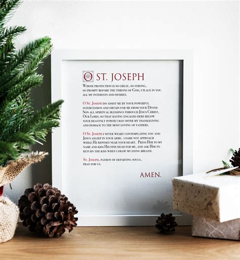 St. Joseph Prayer Print English & Spanish Catholic Wall - Etsy