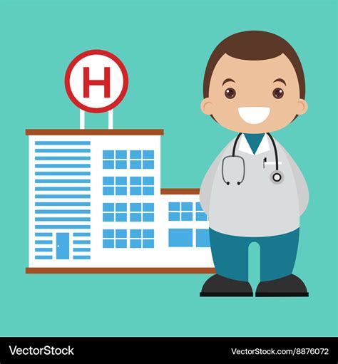 Doctor and hospital background Royalty Free Vector Image