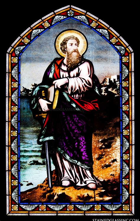 "Saint Paul, the Apostle" Religious Stained Glass Window