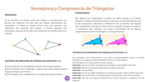 Semejanza y Congruencia de Triángulos