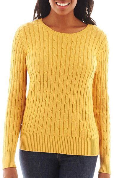 jcpenney St Johns Bay St Johns Bay Long Sleeve Crewneck Cable Sweater | Where to buy & how to wear