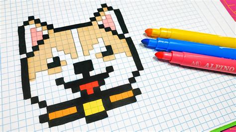 Handmade Pixel Art - How To Draw a Kawaii Dog #pixelart