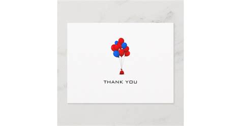 Red & Blue Balloons - Thank You Post Card | Zazzle