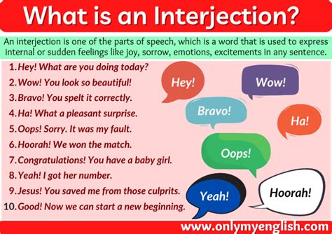 Interjection: What is an Interjection? » OnlyMyEnglish