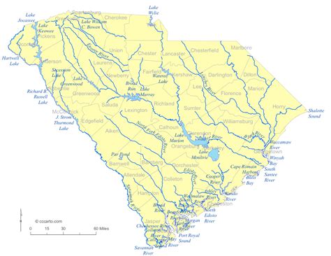 South Carolina's Rivers and Lakes - CCCarto.com