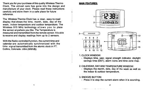 Sharp Atomic clock User Manual | Page 2 / 10 | Original mode | Also for: SPC900