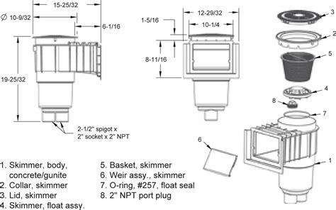 AquaStar Skimmer with Waterstop Face, Float Assembly, Basket, Lid and ...