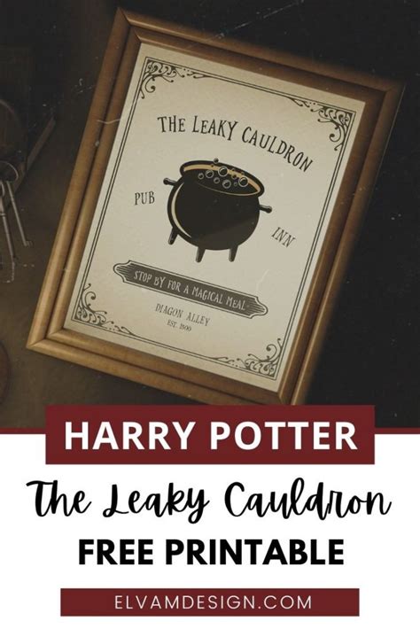 Free Harry Potter Leaky Cauldron Sign - Elva M Design Studio