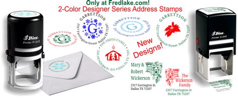 Multi-Color Holiday Address Stamps - Custom Stamps | Fred Lake