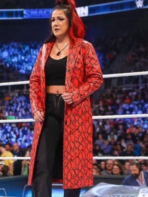 WWE Smackdown Bayley Red Leather Coat | Wilson Jackets