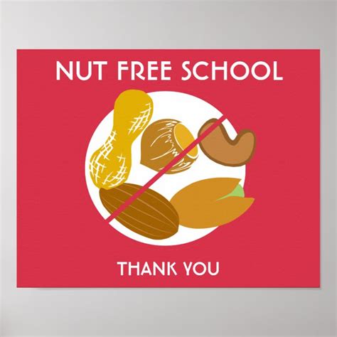 Nut Free School Sign for School or Daycare | Zazzle