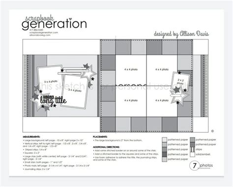 Pin by Amy Hansen on layout sketches | Scrapbook sketches 12x12 ...