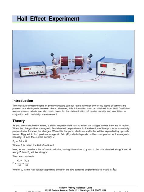 Hall Effect Experiment | Electrical Resistivity And Conductivity ...