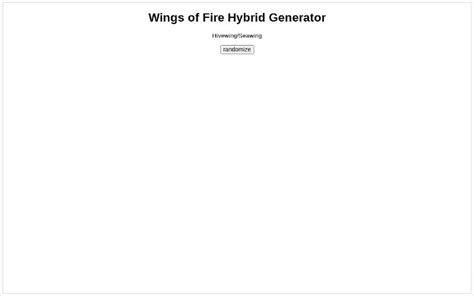 Wings of Fire Hybrid Generator