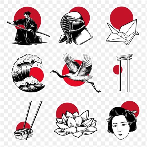 Download premium png of Traditional Japanese sticker design elements set by Tvzsu about tattoo ...