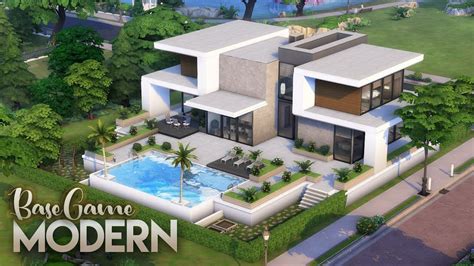 BASE GAME MODERN HOUSE | NO CC | The Sims 4: Speed Build - YouTube ...