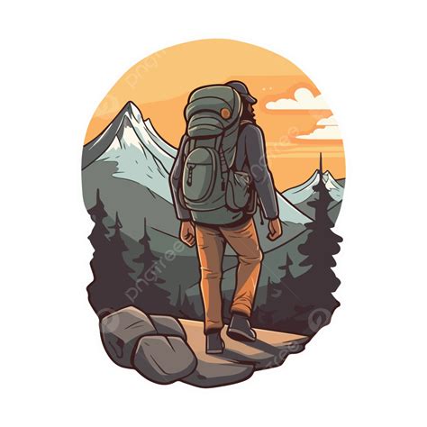 Outdoor Adventure Vector, Adventure Man, Hiking Logo, Camping PNG and Vector with Transparent ...