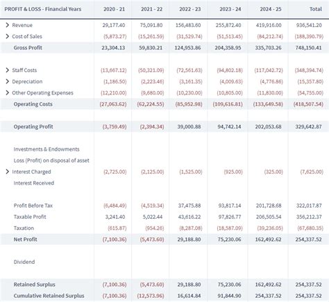 Financial Projection Template for New Businesses - Brixx