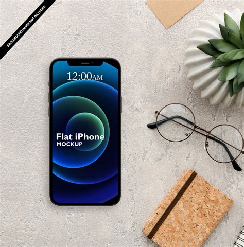 Free Flat iPhone Mockup PSD Template - Mockup Den