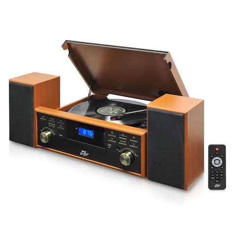 Pyle 97095168M Vintage Retro Classic Style Bluetooth Turntable Speaker System with Vinyl/MP3 ...