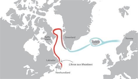 Estimate of known Viking Exploration of North America #maps | Map, North america, Colonial america