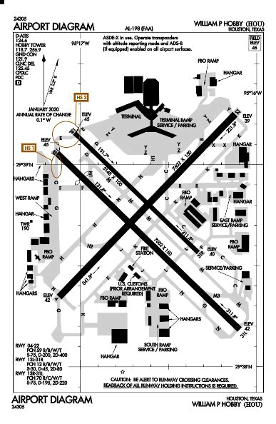 Hou Airport Map